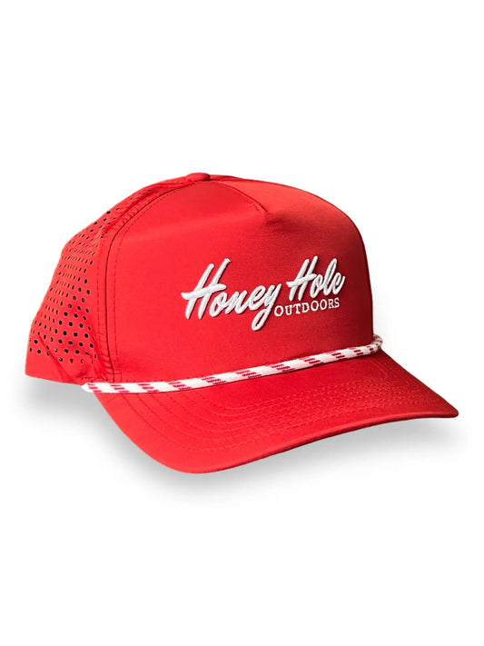 Honey Hole Performance Rope Hat Red